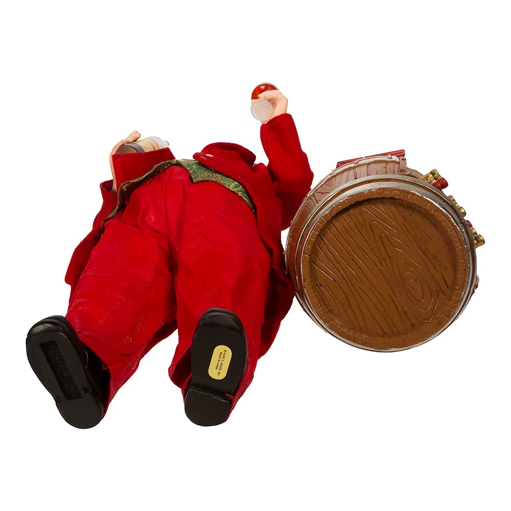 Kurt S. Adler 10.5-Inch Fabrich‚ Wine Tasting Santa, 2 Piece Set