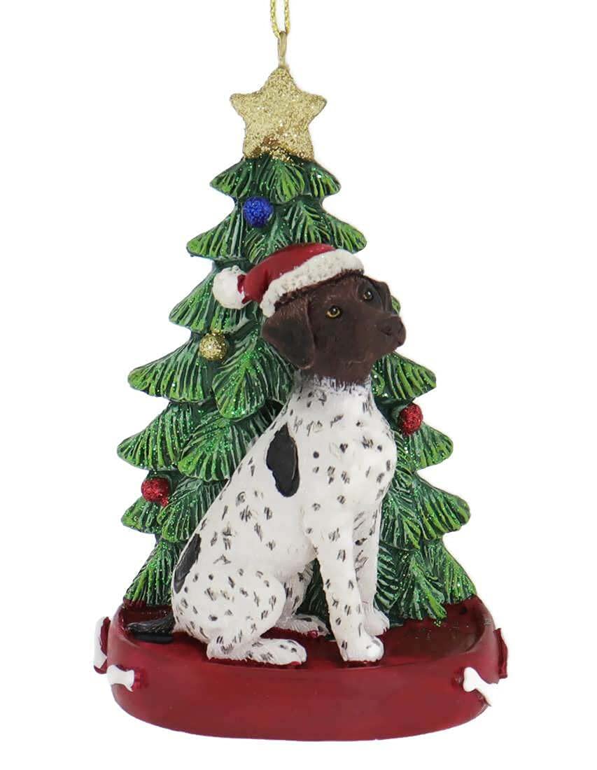German Shorthaired Pointer With Resin Christmas Tree Ornament For Personalization