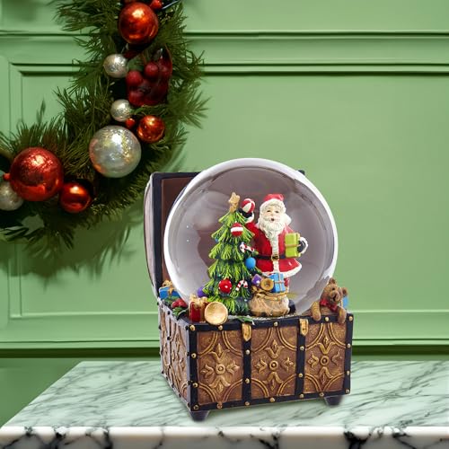 Kurt S. Adler J3259 100mm Wind-Up Musical Santa Water Globe in Treasure Chest