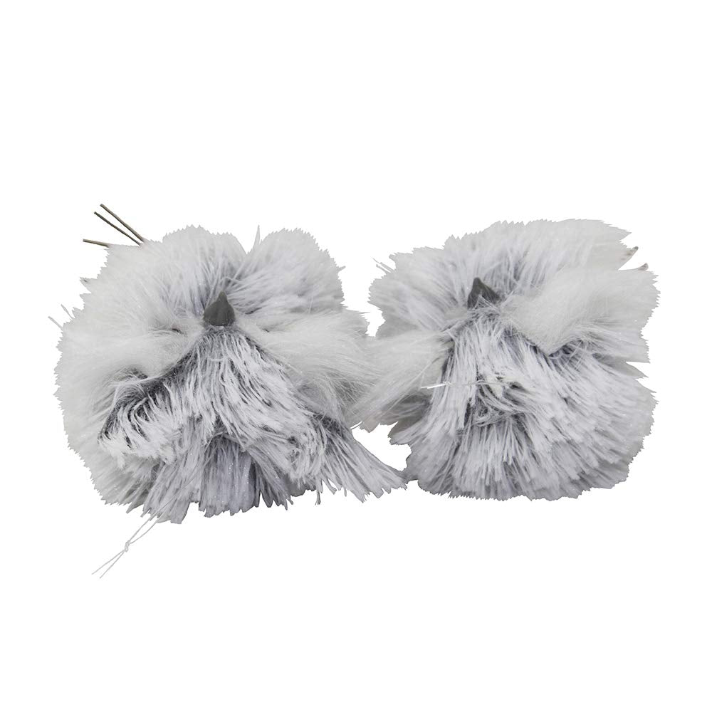 Kurt Adler 5-Inch Furry Gray Owl Set of 2