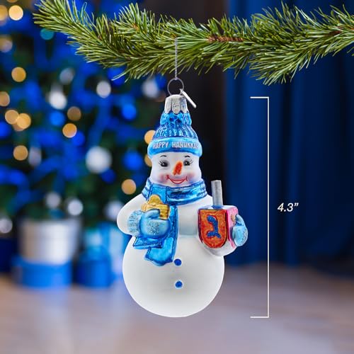 Kurt Adler 4.25-Inch Noble Gems? Glass Hanukkah Snowman Ornament