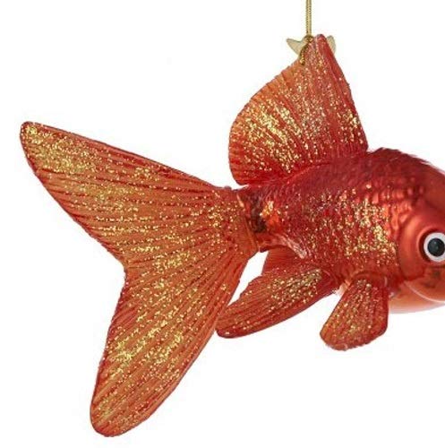 Kurt Adler Noble Gems Glass Goldfish Ornament, 5-Inch