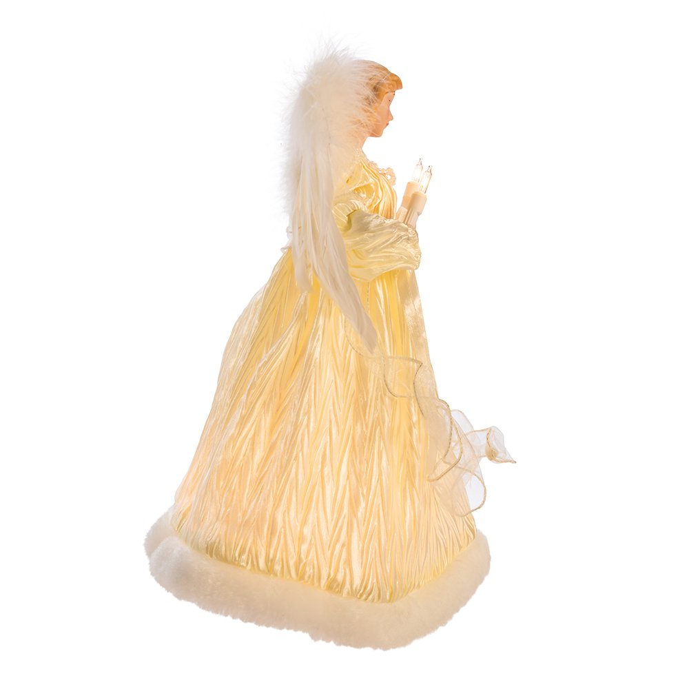 Kurt Adler 10-Light Ivory Angel Treetop, 12-Inch