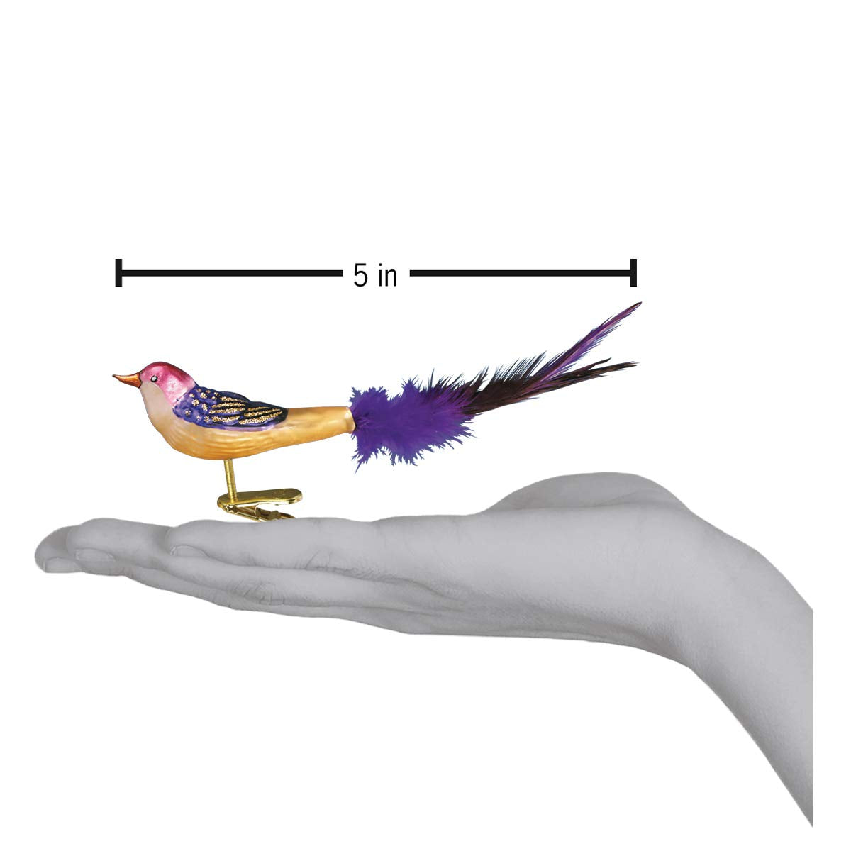 Old World Christmas Miniature Lovebird Glass Blown Ornament for Christmas Tree, Handcrafted Holiday Decoration, Bird Watcher Clip Collection