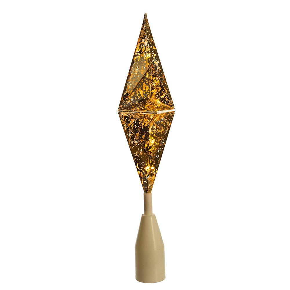 Kurt Adler UL 10-Light Gold Bethlehem Star Treetop, Golden
