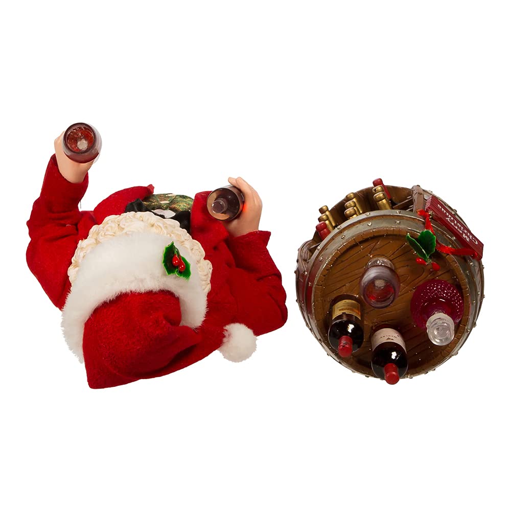 Kurt S. Adler 10.5-Inch Fabrich‚ Wine Tasting Santa, 2 Piece Set