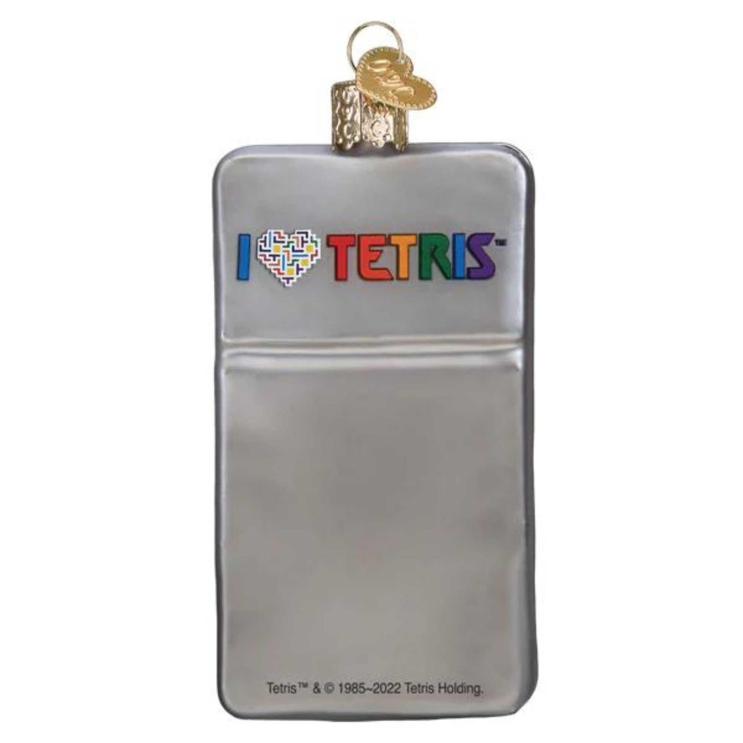 Old World Christmas Tetris Glass Blown Ornament for Christmas Tree, Handcrafted Holiday Decoration, Hasbro Games Collection