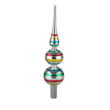 Kurt Adler GG1400 13 Inch 3 Tier Early Years Glass Multicolor Treetops with Shiny Finish for Vintage Fans and Collectors, (2 Pack)