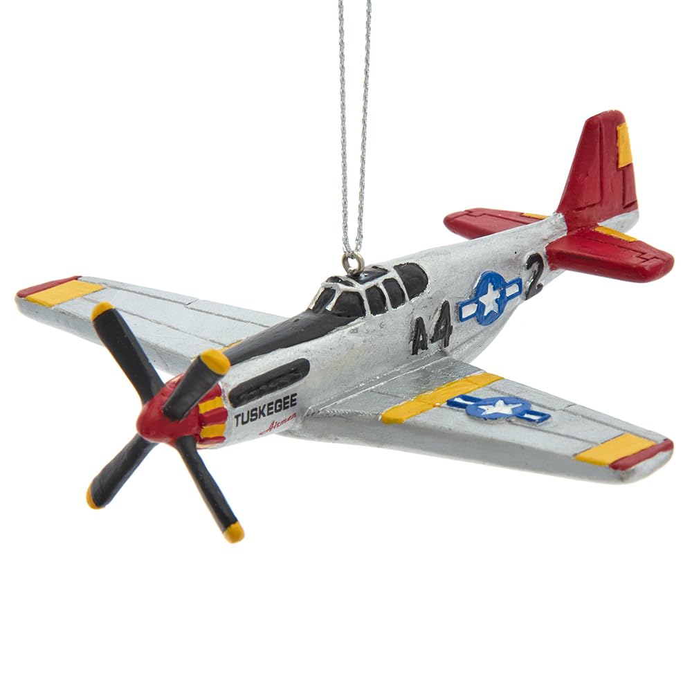 Kurt Adler 4.75-Inches Resin Tuskegee Airplane Ornament
