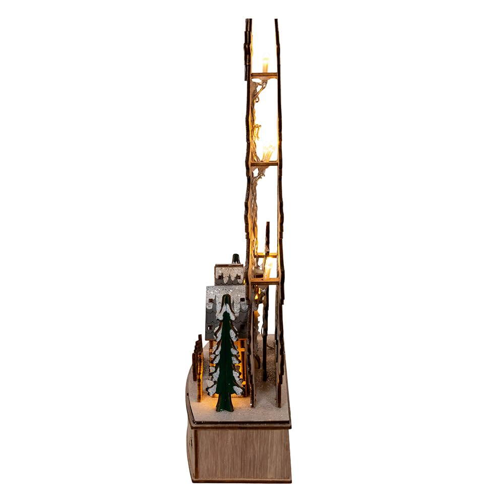 Kurt S. Adler Kurt Adler 12.6-inch Battery Operated Lighted Tree Christmas Village, Tan