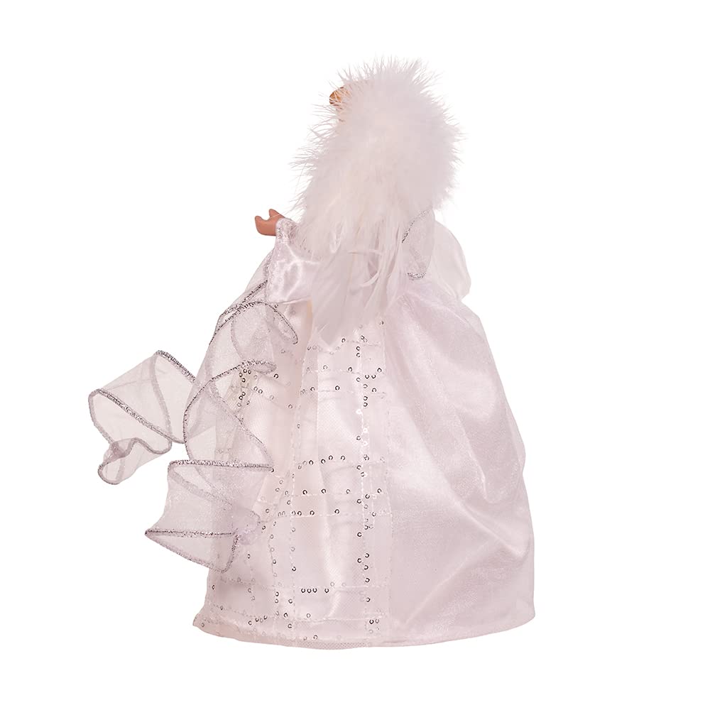 Kurt S. Adler Battery-Operated Silver and White Fairy Lighted Angel Tree Toppers, 10-Inches