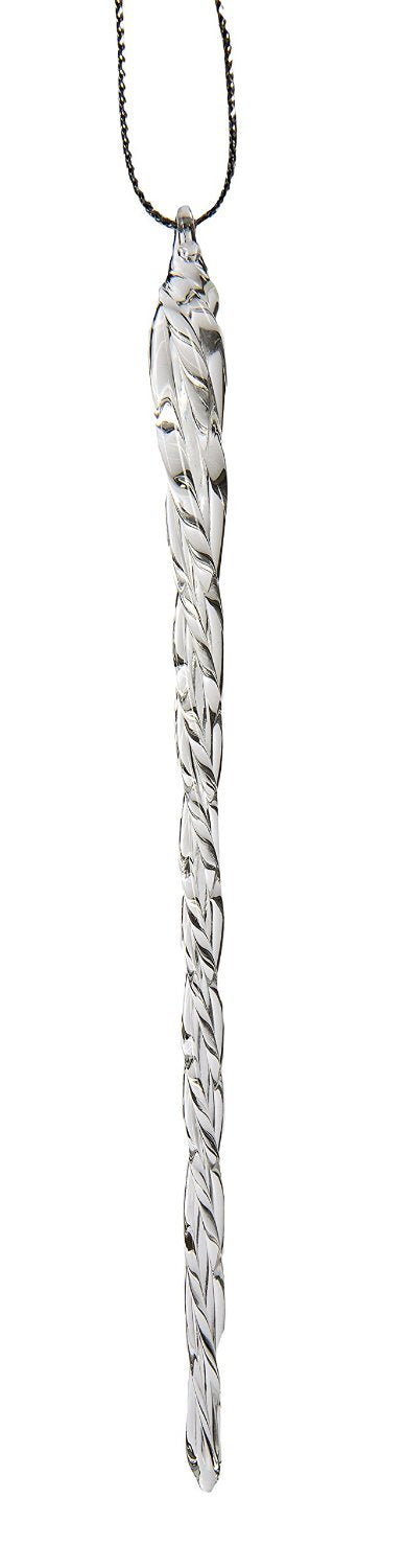 Kurt Adler 3-1/2-Inch-5-1/2-Inch Clear Glass Icicle Ornament Set of 24 Pieces (1)