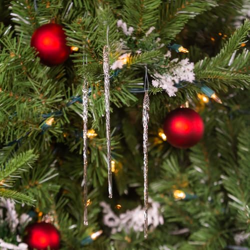 Kurt Adler 6-Piece Glass Twist Icicle Ornaments, 7.5-Inch,Christmas