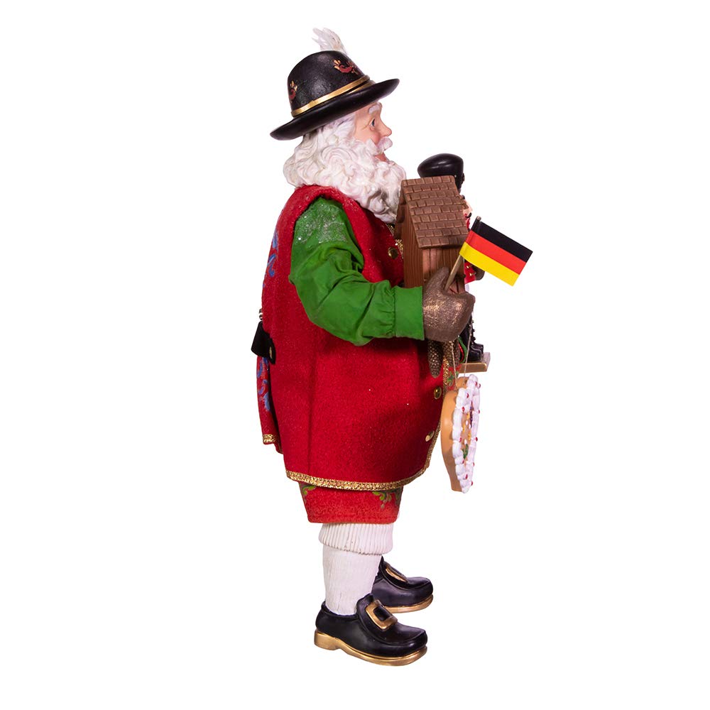 Kurt S. Adler 11-Inch Fabrich‚ Musical German Santa, Multi