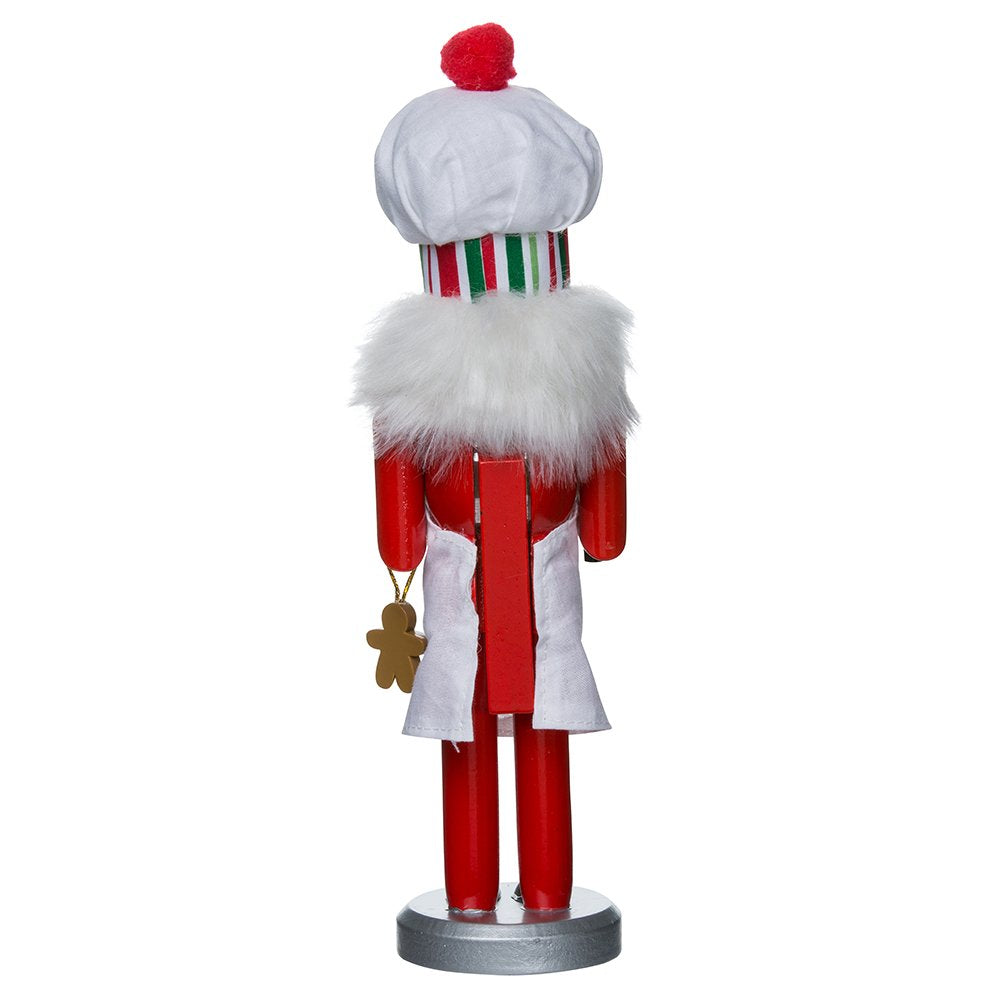 Kurt Adler Rosy Red Baking Nutcracker Chef 10 inch Wood Decorative Tabletop Figurine