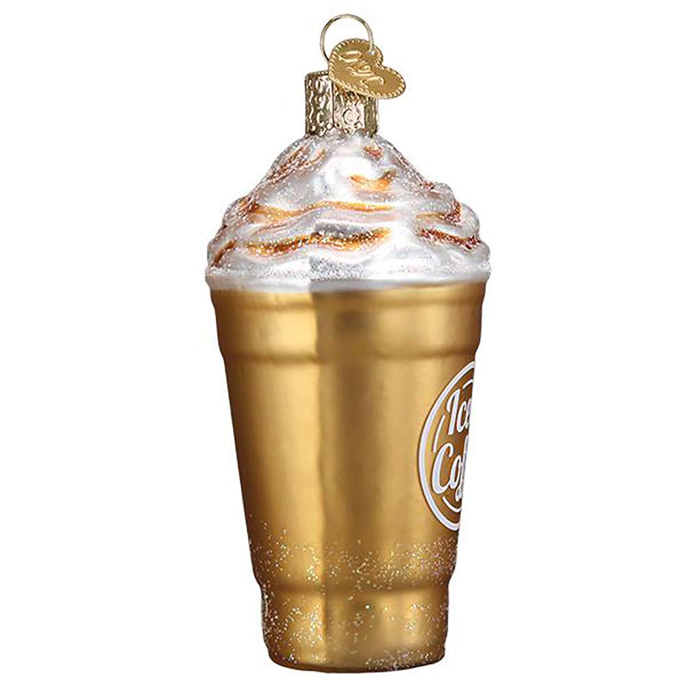 Old World Christmas Blended Coffee Glass Blown Ornament for Christmas Tree, Handcrafted Holiday Decoration, Coffee Collection