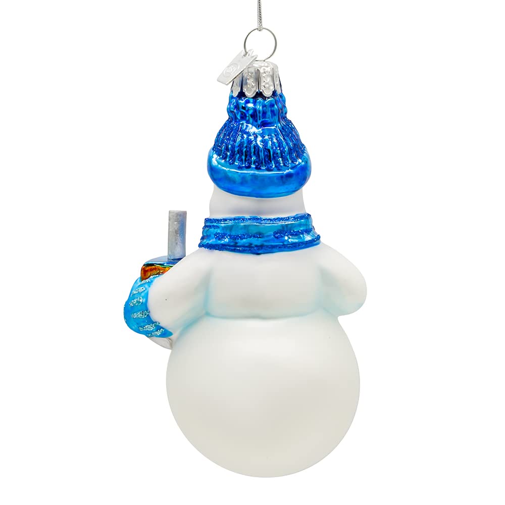Kurt Adler 4.25-Inch Noble Gems? Glass Hanukkah Snowman Ornament