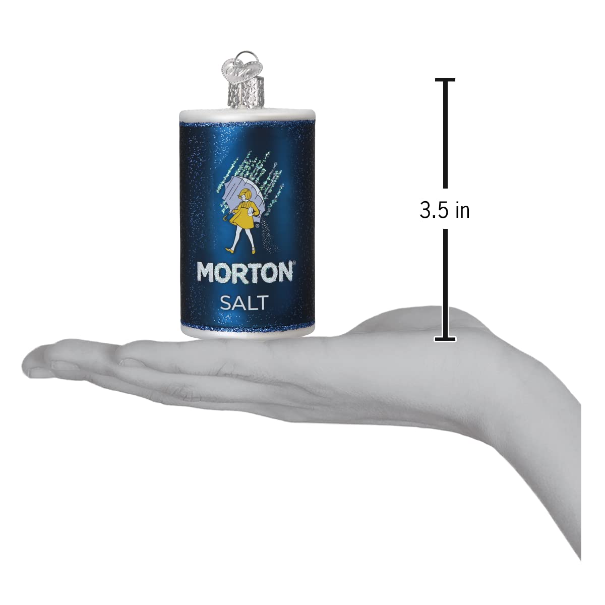 Old World Christmas Morton Salt Can Glass Blown Ornament for Christmas Tree, Handcrafted Holiday Decoration, Food Collection