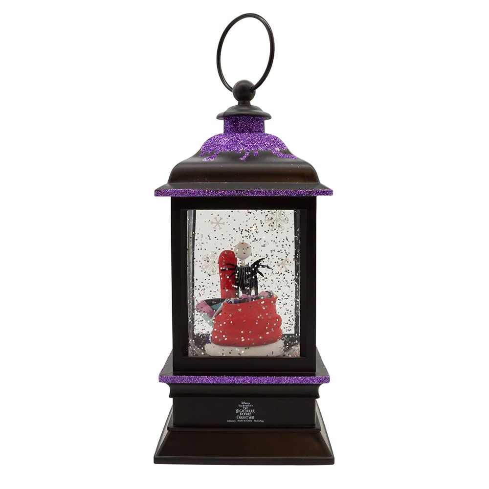 Disney Kurt Adler 9-Inch Battery-Operated Nightmare Before Christmas Jack and Sally Spinning Musical Light-Up Lantern