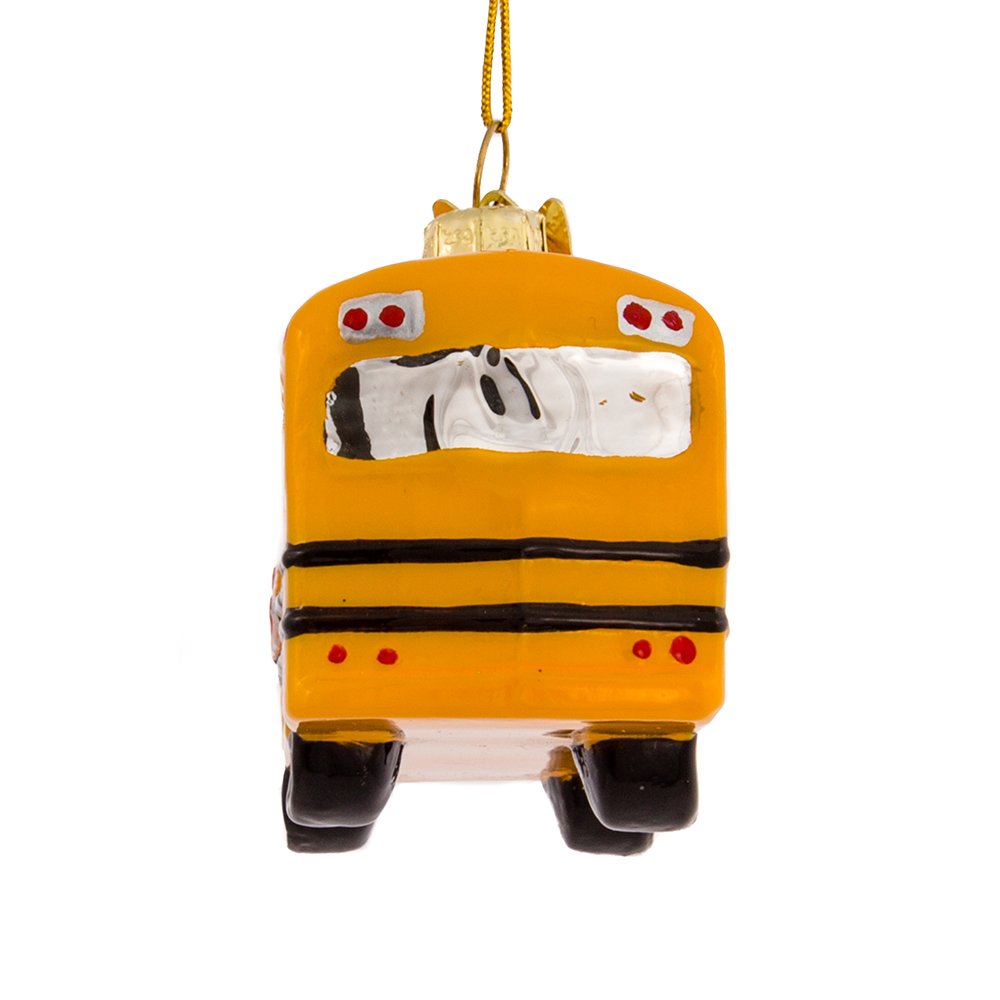 Noble Gems Kurt Adler 4-Inch Glass School Bus Ornament,Christmas