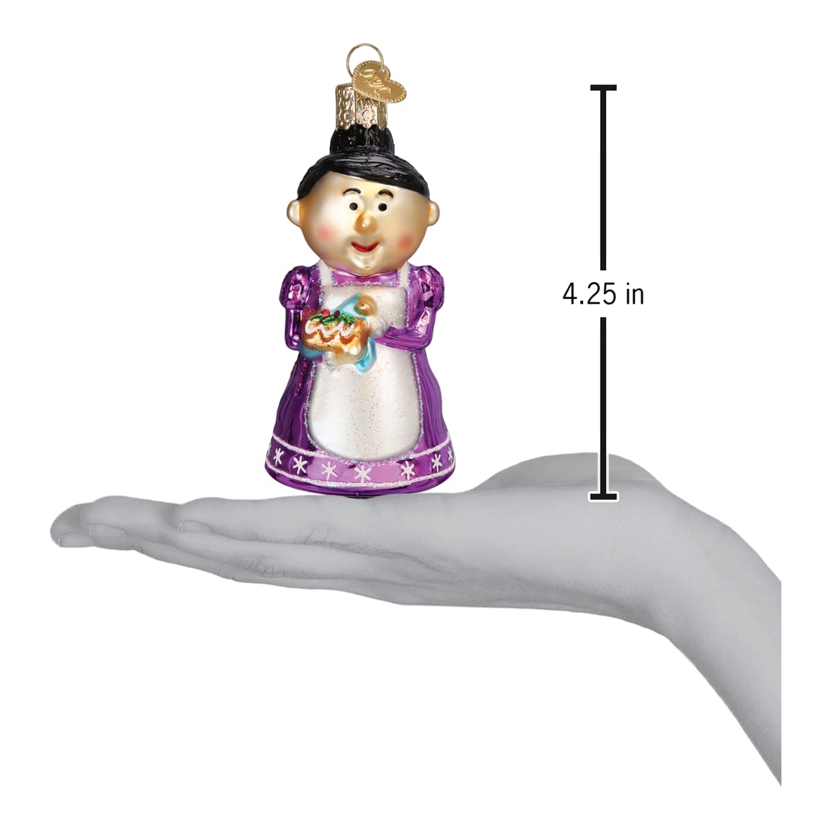 Old World Christmas Cheery Mrs. Claus Glass Blown Ornament for Christmas Tree, Handcrafted Holiday Decoration, Rudolph Collection