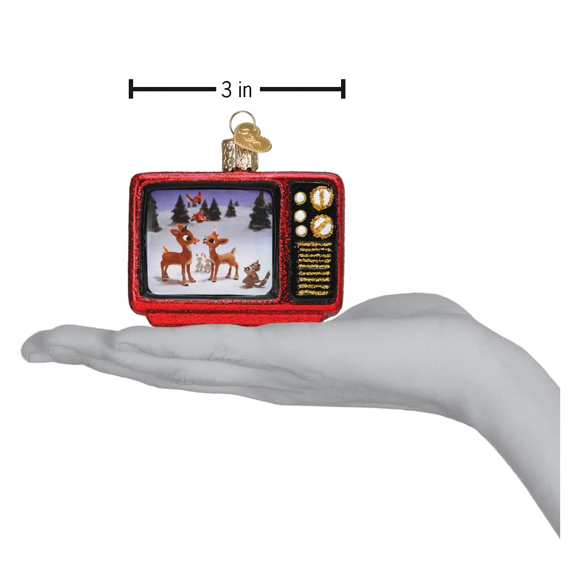 Old World Christmas Rudolph The Red-Nosed Reindeer 1964 TV Classic Glass Blown Ornament for Christmas Tree, Handcrafted Holiday Decoration, Rudolph Collection