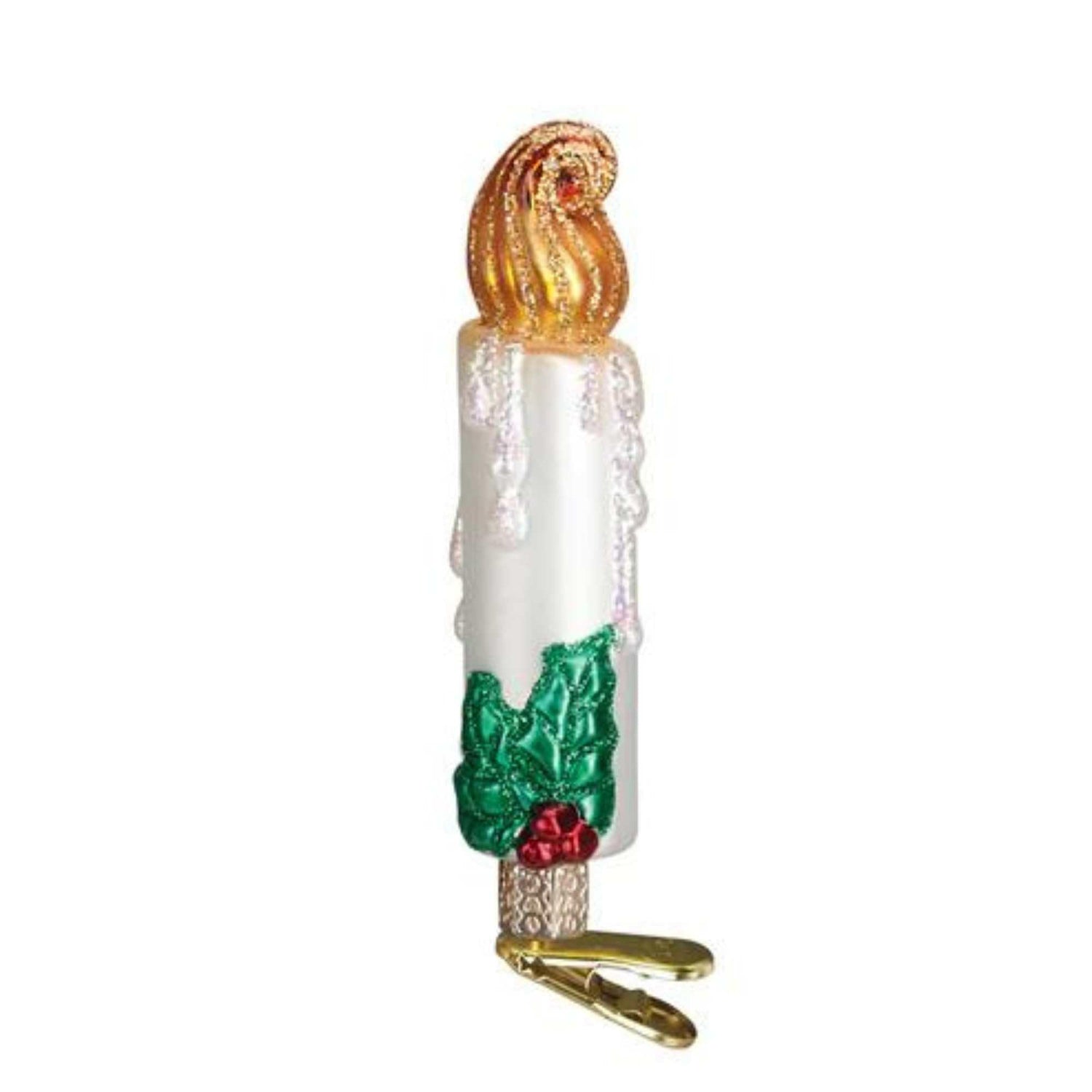 Old World Christmas Clip-On Candle Glass Blown Ornament for Christmas Tree, Handcrafted Holiday Decoration, Bird Watcher Clip Collection