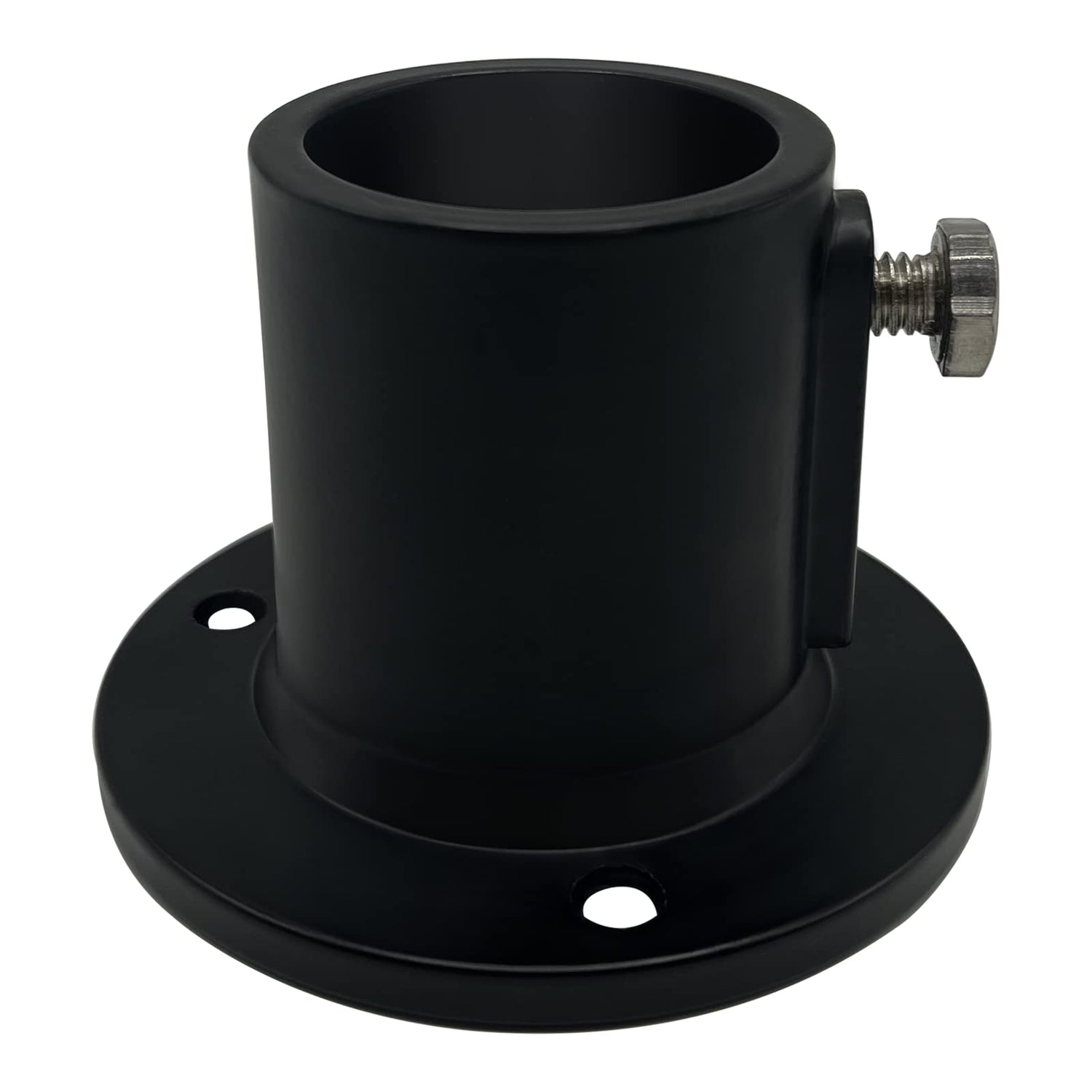 Poolzilla Deck Anchor Flange, High Grade Cast Aluminum in Matte Black, Diameter: 1 1/2