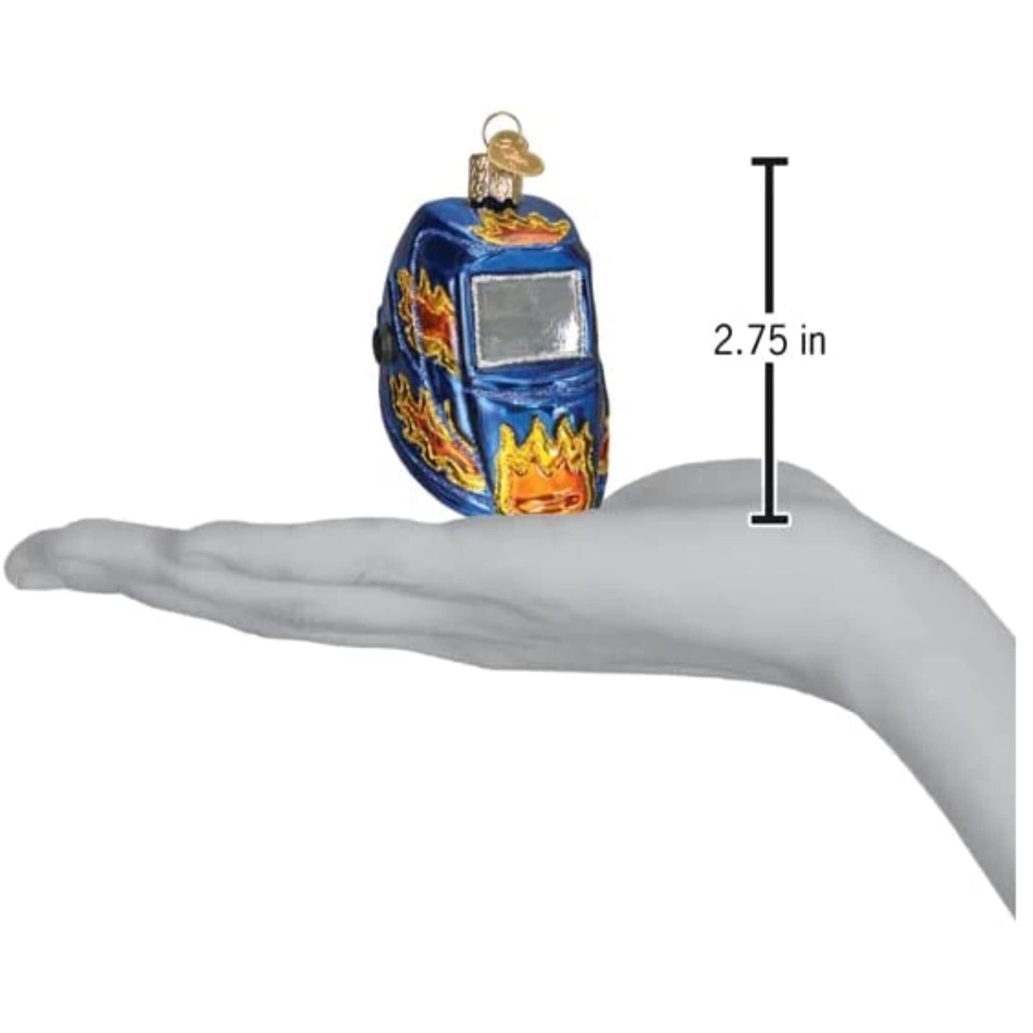 Old World Christmas Welding Helmet Glass Blown Ornament for Christmas Tree, Handcrafted Holiday Decoration