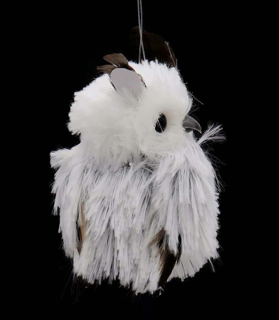 Kurt Adler 5.1in Silver Hanging Owl Christmas Ornament,Acrylic, 2 Assorted