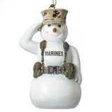Kurt Adler MC2132 United States Marine Corps Saluting Snowman USMC Christmas Ornament Mc2132 New