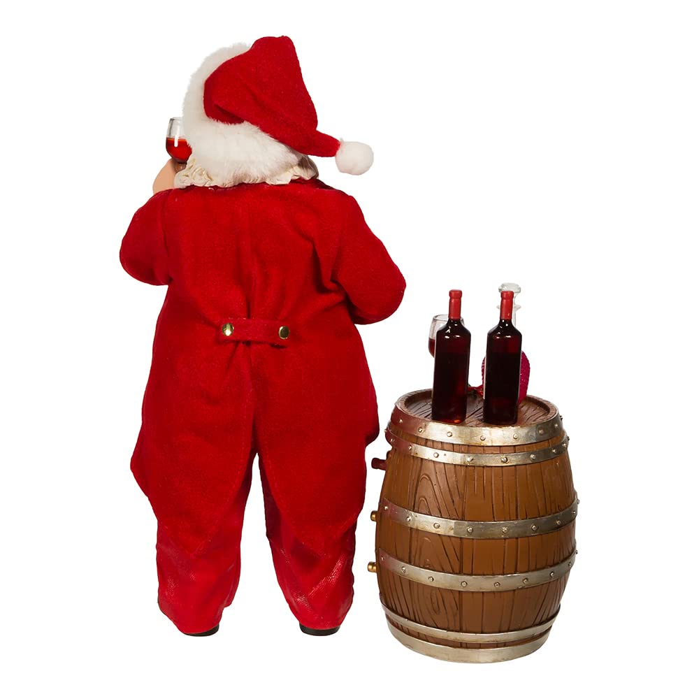 Kurt S. Adler 10.5-Inch Fabrich‚ Wine Tasting Santa, 2 Piece Set