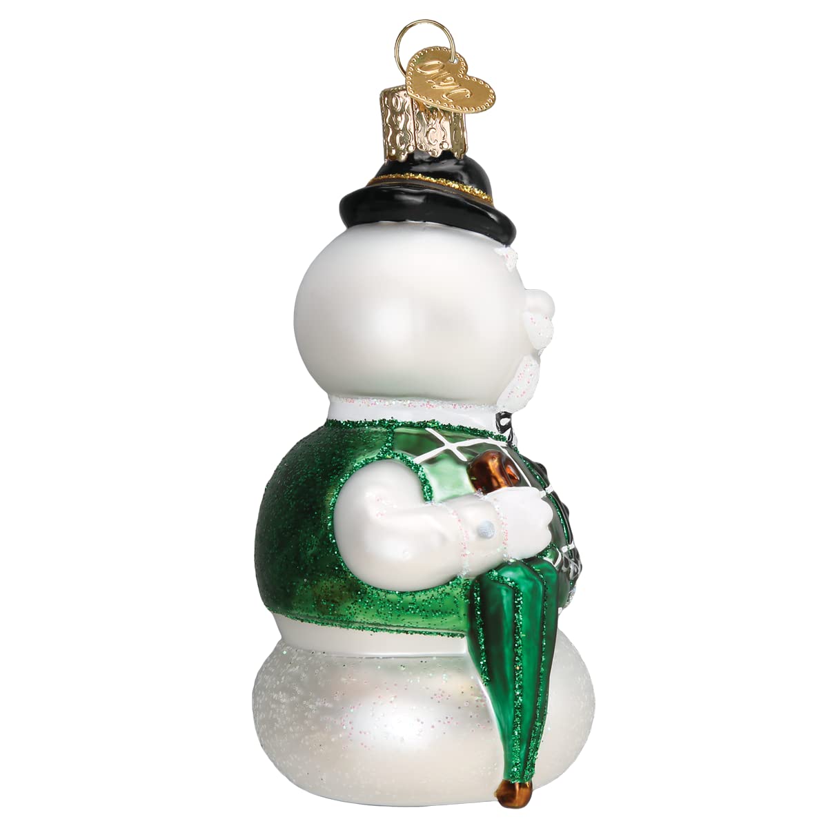 Old World Christmas Sam The Snowman Glass Blown Ornament for Christmas Tree, Handcrafted Holiday Decoration, Rudolph Collection