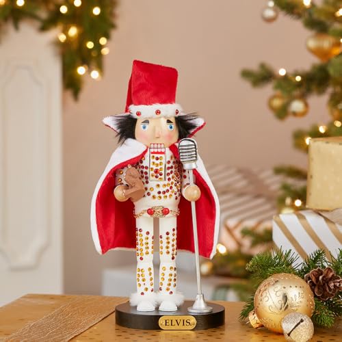 Elvis Presley Kurt Adler Elvis in White Suit Nutcracker, 10-Inch