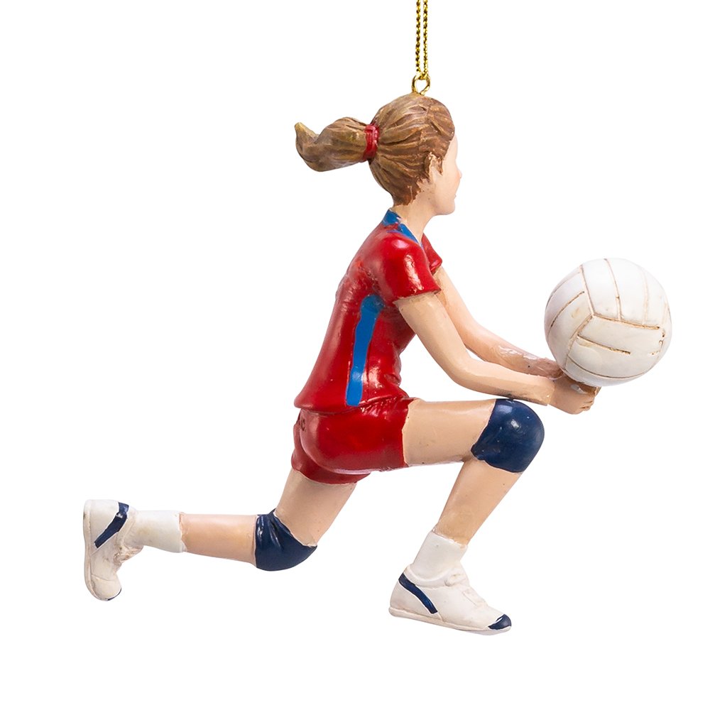Kurt S. Adler Volleyball Ornament, 4.5in, Red and Blue, Volleyball Player, Christmas