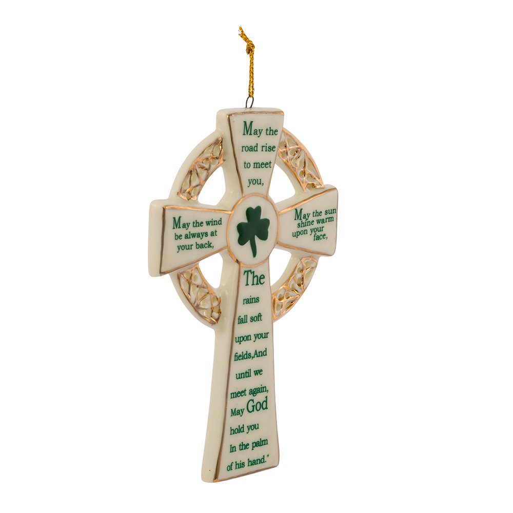 Kurt Adler 5.12-Inch Porcelain Irish Cross Ornament (YAMJ4102),Christmas