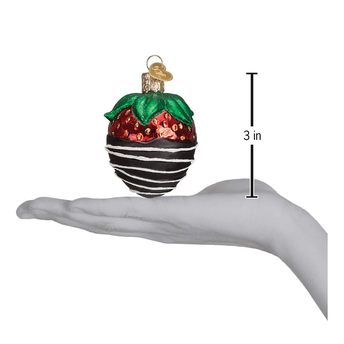 Old World Christmas Ornaments: Chocolate Dipped Strawberry Glass Blown Ornaments for Christmas Tree (28116)