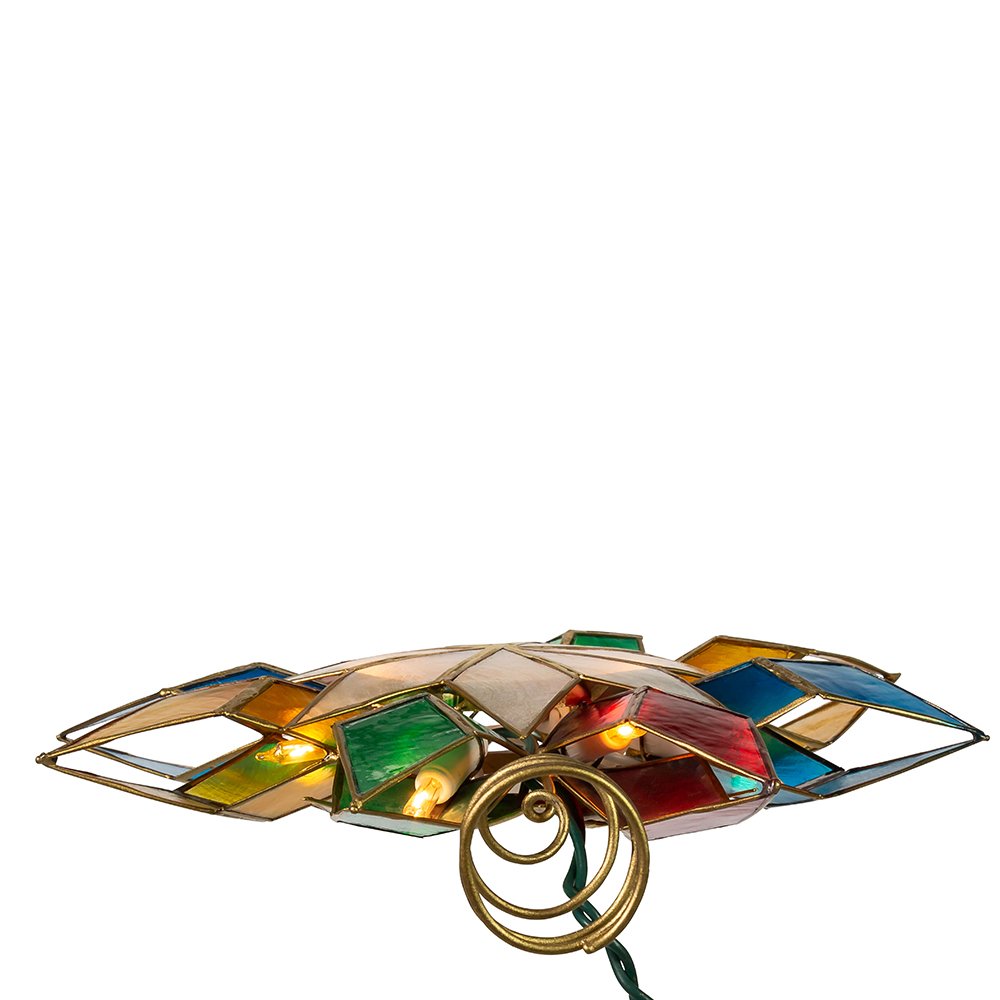 Kurt Adler 10-Light Multi-Color Capiz Star Tree Topper