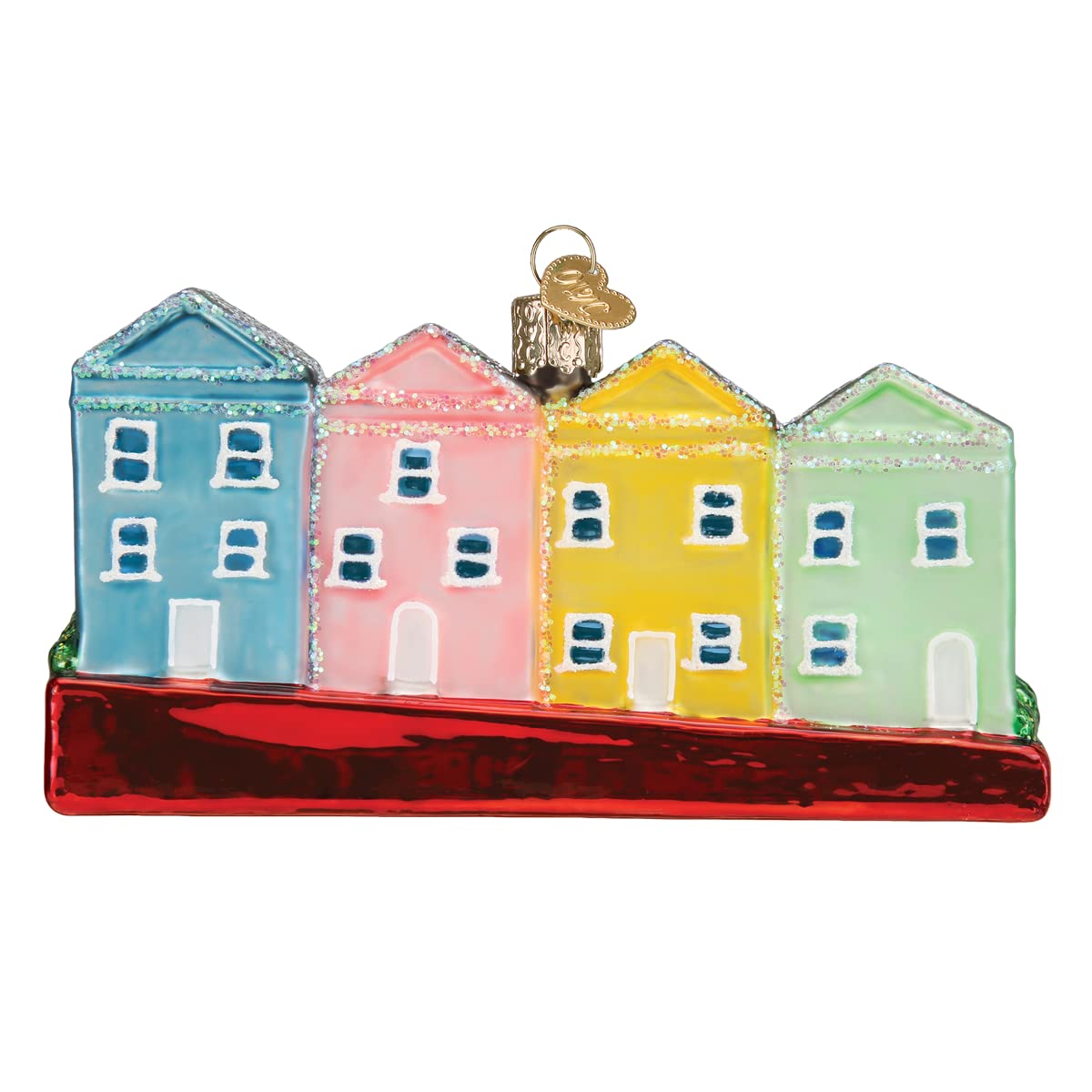 Old World Christmas San Francisco Painted Ladies Glass Blown Ornament for Christmas Tree