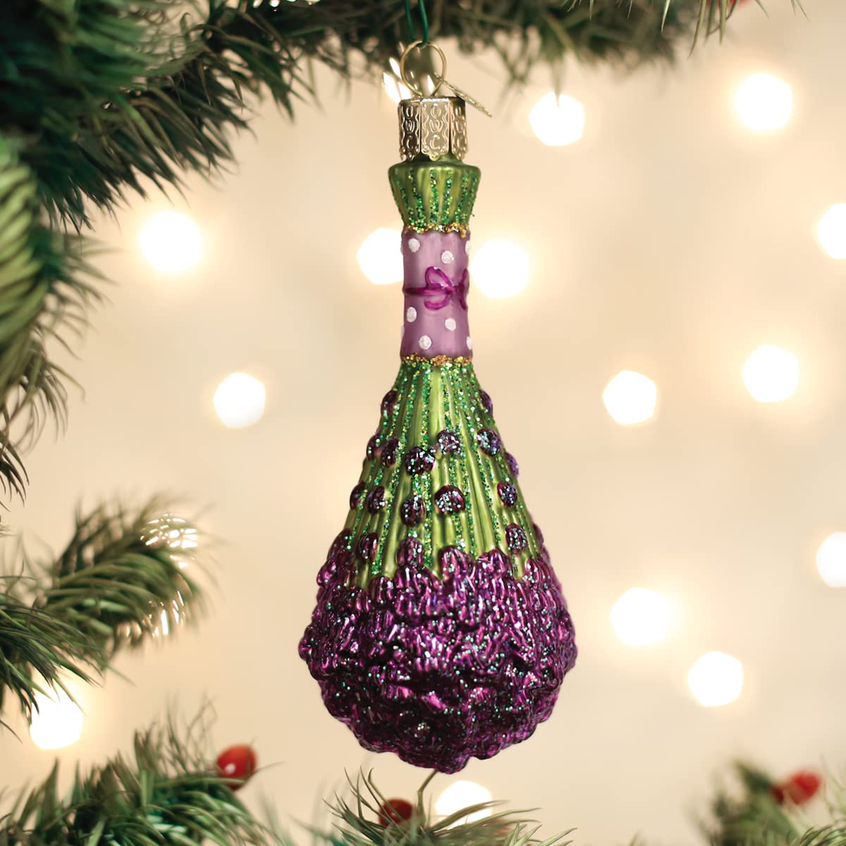Old World Christmas Bunch of Lavender Glass Blown Ornament for Christmas Tree, Handcrafted Holiday Decoration, Garden Collection