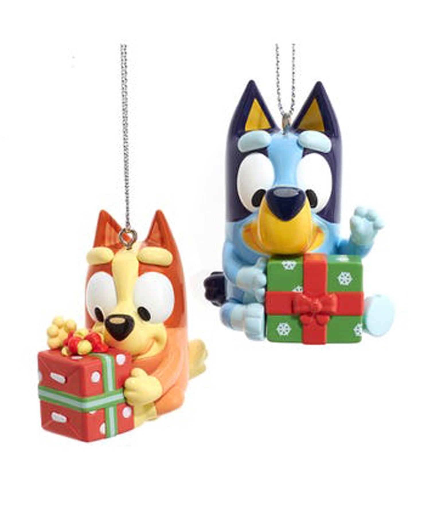 Kurt Adler Bluey and Bingo Puppy Dog Cartoon Character Christmas Ornament Set of 2