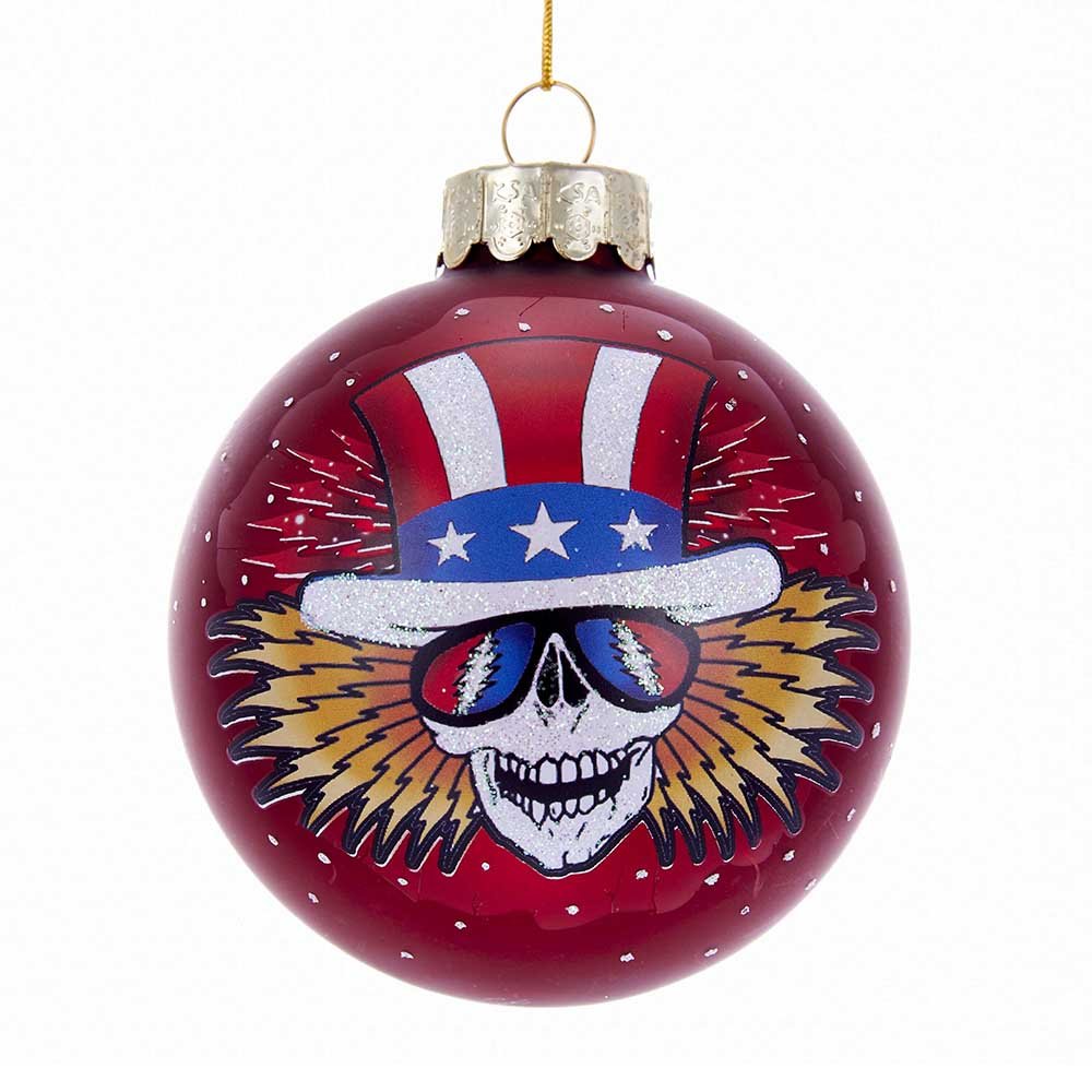 Kurt Adler 80mm Grateful Dead Glass Ball for Christmas
