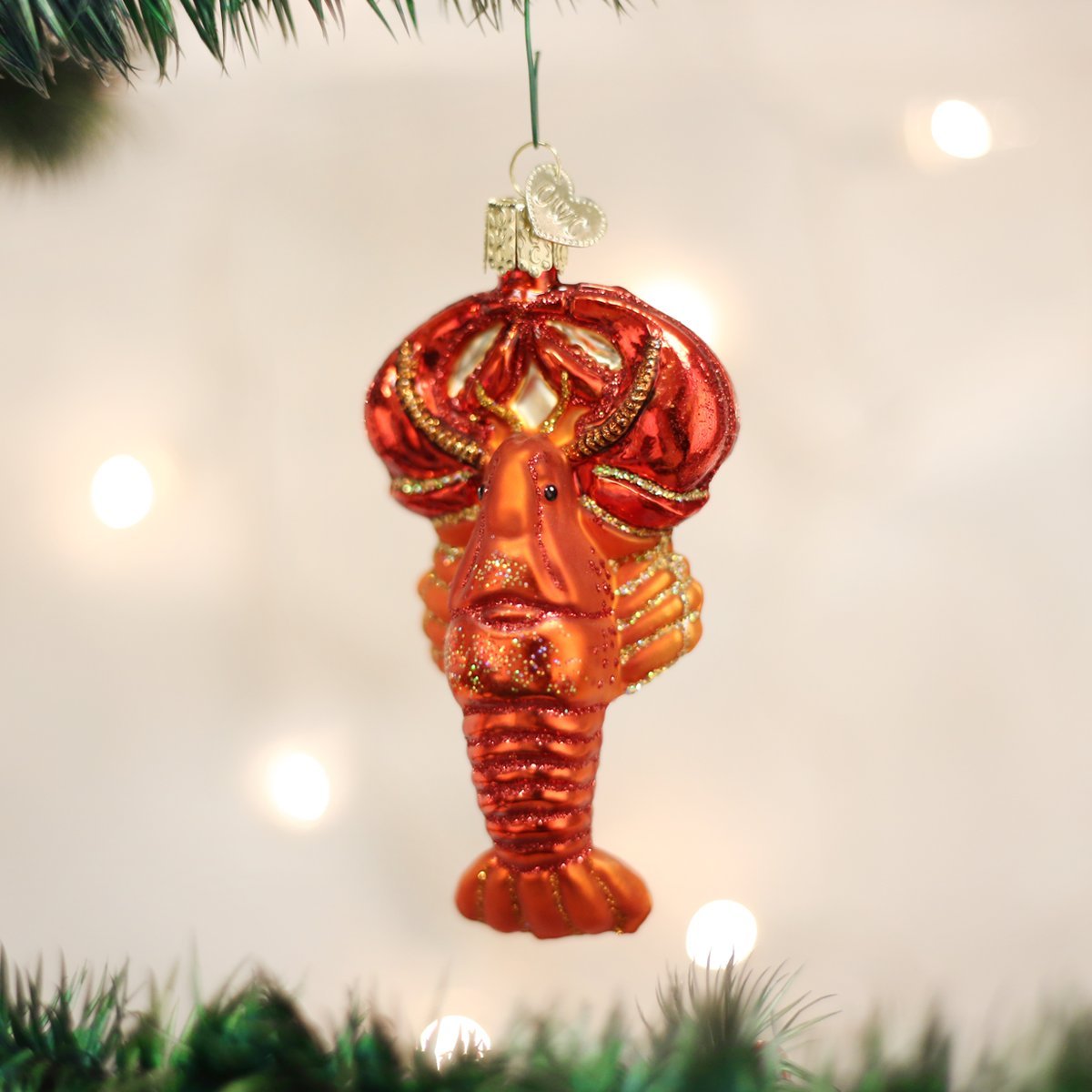 Old World Christmas Ornaments: Crab and Lobsters Glass Blown Ornaments for Christmas Tree, Lobster