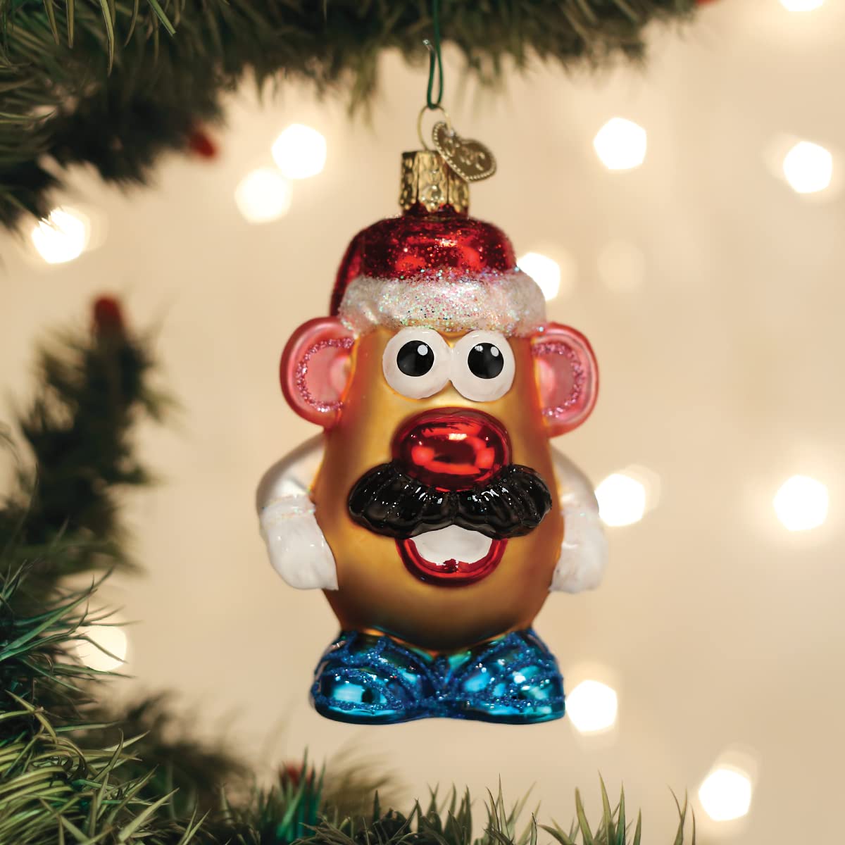 Old World Christmas Mr. Potato Head Glass Blown Ornament for Christmas Tree, Handcrafted Holiday Decoration, Childrens Toy - Toy Story Collection
