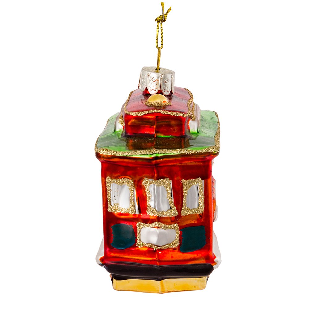 Kurt Adler Glass San Francisco Cable Car Ornament