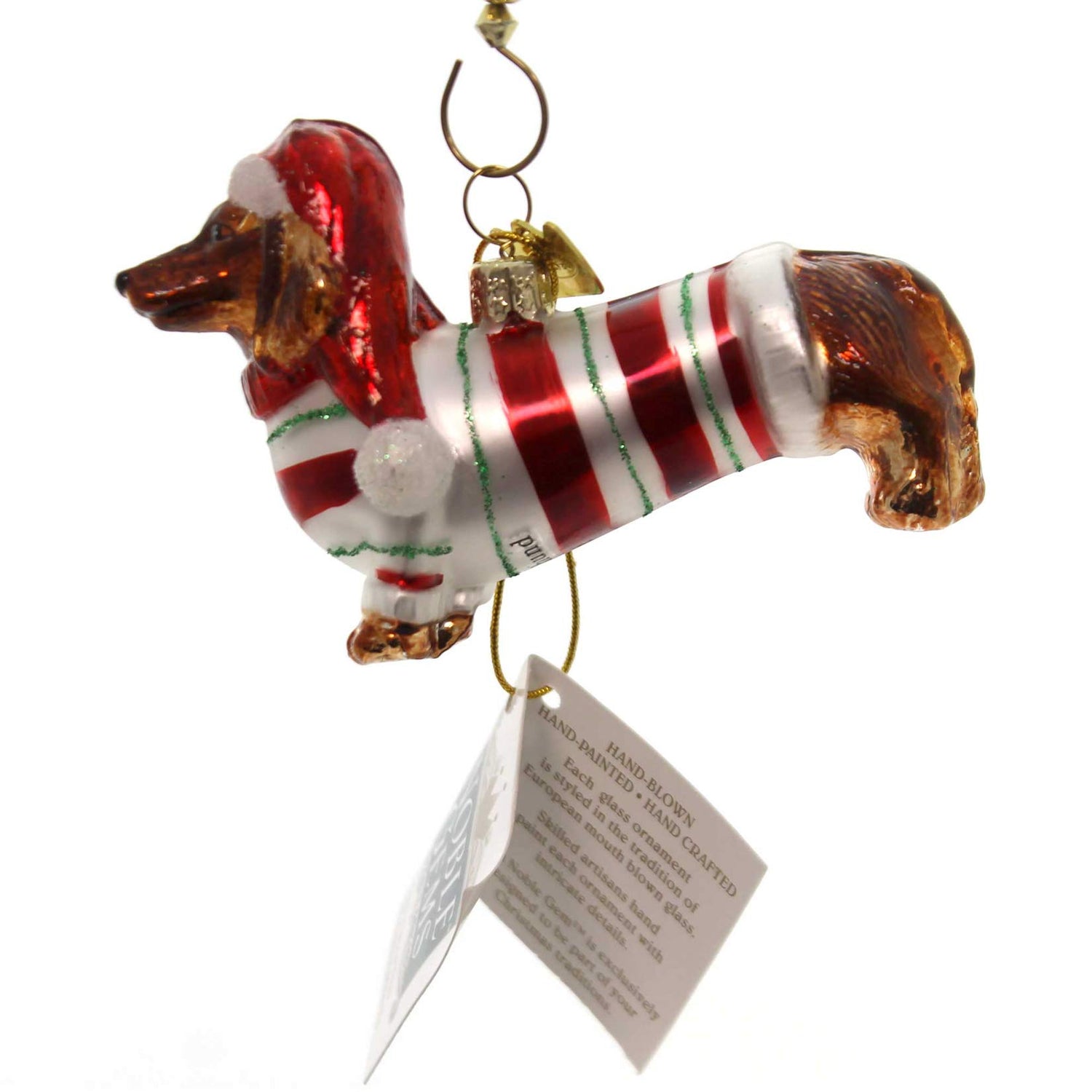 Kurt Adler 3-1/2-Inch Noble Gems Glass Daschund Ornament (YAMNB0313), Christmas