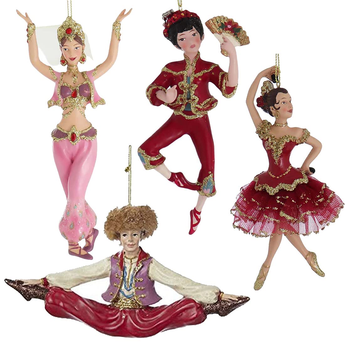 Kurt Adler Resin International Dancer Ornament Set Of 4