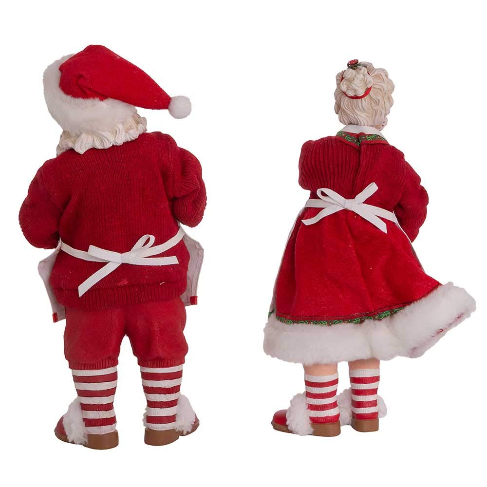 Kurt S. Adler 10.5-Inch Fabriché Mr. and Mrs. Santa, 2-Piece Set