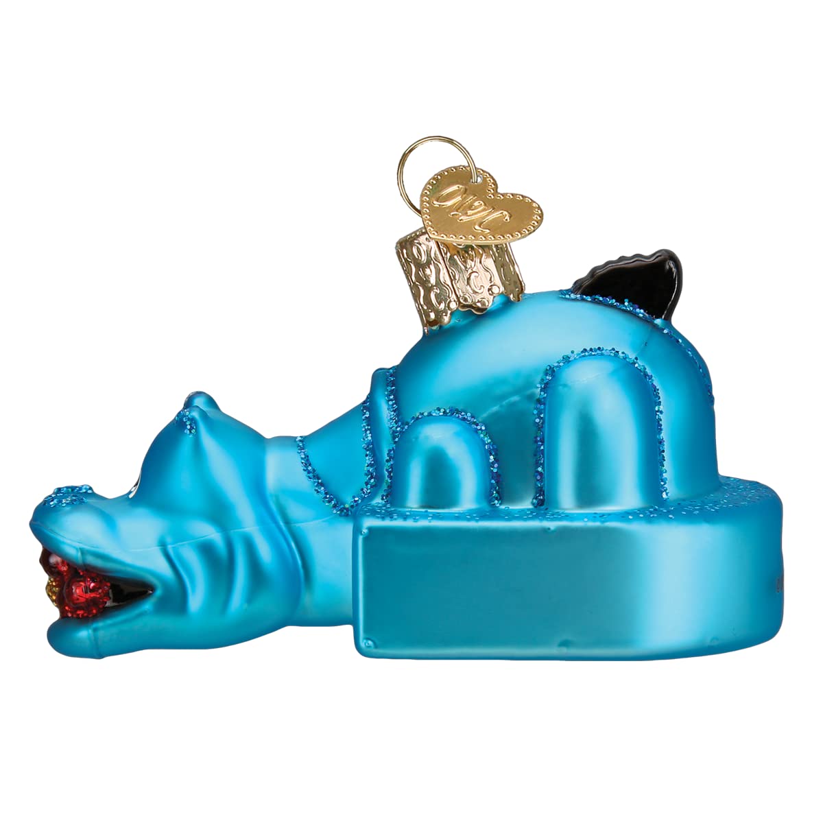 Old World Christmas Hungry Hungry Hippos Glass Blown Ornament for Christmas Tree, Handcrafted Holiday Decoration, Hasbro Games Collection
