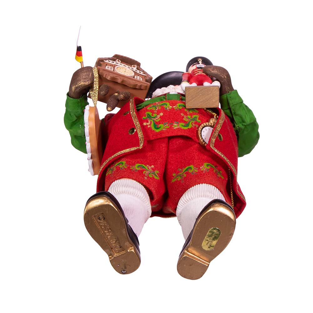 Kurt S. Adler 11-Inch Fabrich‚ Musical German Santa, Multi
